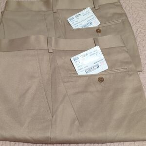 2 pair Of Lands' End Men's Khaki Chinos W38Rx29